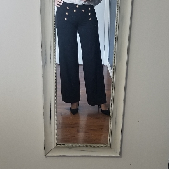 👖M-2 BLACK WIDE LEG BLACK DRESS PANTS - Picture 12 of 13